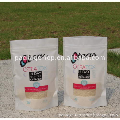 stand up pouch with zipper/plastic zip lock bag/doypack bag with window